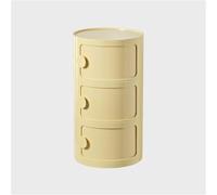 Nightstand, Bedside Table with Storage Space, Nightstands Sliding Doors, Round Night Stand, Plastic Bathroom Cabinet, Removable End for Bedroom, Living Room(White,29.9 * 12.6 * 12.6in)