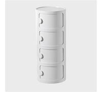 Nightstand, Bedside Table with Storage Space, Nightstands Sliding Doors, Round Night Stand, Plastic Bathroom Cabinet, Removable End for Bedroom, Living Room(White,29.9 * 12.6 * 12.6in)