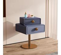 Nightstand Bedside Table with Two Drawers, Creative Rotating Design, Modern Minimalist High-value Girly End Table for Bedroom