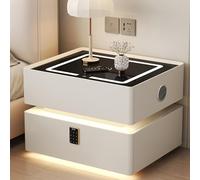 Nightstand Combination Lock,Nightstand With Light ,Smart Night Stand With Wireless Charging,Modern Nightstand With LED Light,Modern Bedside Table With Sensor Light ,Suitable For Offices, Bedrooms(Colo