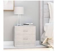 Nightstand Concrete Grey 40x30x40cm Engineered wood 2-drawer Compact Storage Pro
