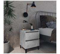 Nightstand concrete grey 40x35x50 cm engineered wood metal legs 2 drawers sleek