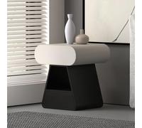 Nightstand for Bedroom, Bed End Table with 2 Storage Drawers and Open Shelf, Retro Side Table for Living Room