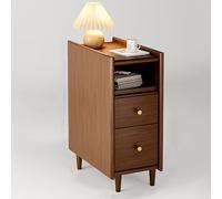 Nightstand, Mid Century Modern Bedside Table With Solid Wood Legs, Minimalist And Practical End Side Table With Open Storage Shelf, Easy Assembly(Log color,30 * 41 * 51CM)
