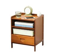Nightstand, Modern Wood Nightstand with 3 Drawers Mid Century Night Stand Bed Side Table for Bedroom- Tan 1 Piece, 14" L x 12" W 18" H
