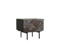 Nightstand Nordic Style Carved Bedside Table Retro Style Side Cabinet Double Drawer Storage Cabinet Bedside Table Bedroom Furniture