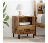 Nightstand Old wood 40x35x47.5cm Engineered wood 1 drawer compact rustic bedroom