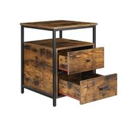 Nightstand Rustic Brown and Black