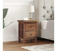 Nightstand Solid Mahogany 40x30x51 cm 2 Drawers Handmade Rustic Vintage Unique.