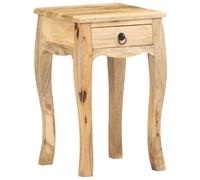 Nightstand Solid Mango Wood Brown 28x28x46 cm Rustic 1-Drawer Bedside Table Mini