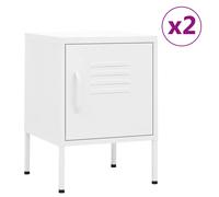 Nightstand Steel Mustard Yellow 35x35x51 cm Lockable 1-Shelf Adjustable Levelers