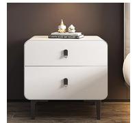 Nightstand, Stylish Solid Wood Nightstand with Rounded Corners, Double Drawers for Maximum Storage, Minimalist Design, Perfect for Bedrooms, Living Rooms, and Studies - Color A, Size: [Speci