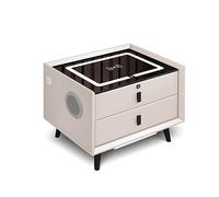Nightstand with Charging Station, Fingerprint Lock, Three Drawers, Integrated Speakers, LED Lights, Modern Design