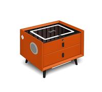 Nightstand with Charging Station, Fingerprint Lock, Three Drawers, Integrated Speakers, LED Lights, Modern Design