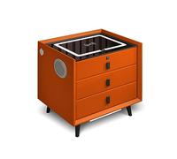 Nightstand with Charging Station, Fingerprint Lock, Three Drawers, Integrated Speakers, LED Lights, Modern Design