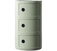 Nightstand with Drawers 2/3/4-Tier Plastic Side Table Storage Cabinet with Sliding Door Corner Commode for Bedroom Living Room & Bathroom (Green 3rd Floor)