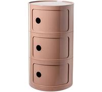 Nightstand with Drawers 2/3/4 Tier Plastic Side Table Storage Cabinet with Sliding Door Corner Commode for Bedroom Living Room & Bathroom