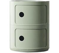 Nightstand with Drawers 2/3/4 Tier Storage Table Plastic Side Table with Sliding Door Corner Cabinet for Bedroom Living Room & Bathroom (Green)