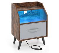 Nightstand with LED Lights & Power Outlets