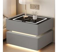 Nightstand with Light,Smart Night Stand with Wireless Charging,Modern Nightstand with LED Light,Modern Bedside Table with Sensor Lighting,Stand Combination Lock,Suitable for Offices, Bedro