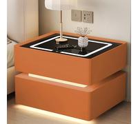Nightstand with Light,Smart Night Stand with Wireless Charging,Modern Nightstand with LED Light,Modern Bedside Table with Sensor Lighting,Stand Combination Lock,Suitable for Offices, Bedro