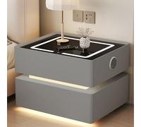 Nightstand with Light,Smart Night Stand with Wireless Charging,Modern Nightstand with LED Light,Modern Bedside Table with Sensor Lighting,Stand Combination Lock,Suitable for Offices, Bedro