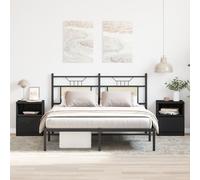 Nightstands 2-Pack Black Oak 40x40x50 cm Made of Engineered Wood Berkfield Home Black One Size