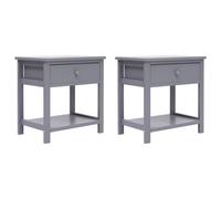 Nightstands 2 pcs Grey 40x29x42 cm Paulownia Wood Berkfield Home Grey One Size
