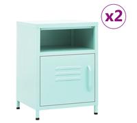 Vidaxl Nightstands 2 Pcs Mint 35X35X51 Cm Steel, Green