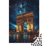 Nighttime Arc De Triomphe Premium Cardstock Jigsaw Puzzle 1000 Pieces Impossible Hard Difficult for Relaxation & Gift Giving 38x26cm/1000pcs