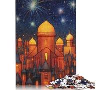 Nighttime Cityscape with Fireworks Puzzle 500 Piece Adult Jigsaw Puzzle Puzzle Adult Jigsaw Puzzle Home Educational Games DIY Toys 500pcs (52x38cm)