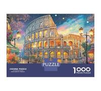 Nighttime Colosseum Scene Jigsaw Puzzles for Adults Difficult Challenges 1000 Pieces Cute Difficult Hard Jigsaw Puzzles for Man And Woman with Letters on Back 52x38cm/1000pcs