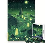 Nighttime Fantasy Landscape Hard Jigsaw Puzzle for Adults 1000 Pieces Boost Memory Soothing Play Premium Cut Perfect Present (38x26cm)