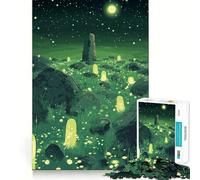 Nighttime Fantasy Landscape Hard Jigsaw Puzzle for Adults 1000 Pieces Boost Memory Soothing Play Premium Cut Perfect Present (38x26cm)