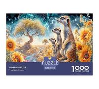 Nighttime Jungle 1000 Pc Puzzle for Wall Decor - Kangaroos Sunflower Meadow Inch Suitable for Decompression And Wall Decor for Adults70x50cm/1000pcs