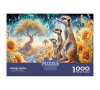 Nighttime Jungle Thick Cardboard Kangaroos Sun Jigsaw Puzzle Bundle Family Puzzle Lovers Stress Relief Brain Training Puzzle for Enthusiasts 38x26cm/1000pcs