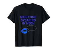 Nighttime Speaking in Neon Synthwave Graphic T-Shirt