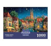 Nighttime Town Jigsaw Puzzles Puzzles for Adults Kids. 1000 Piece Great Gifts Challenge Toy Educational Games Home Decoration for Adults& Kids Age 14 Years Up 70x50cm/1000pcs