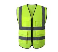 Nighttime Traffic Environment Garden Architecture Multi Pocket Grid Reflective Vest Construction for Construction, Outdoor Work(Yellow,XL)