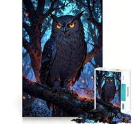 Nightwatcher︰ The Mystical Owl Jigsaw Puzzles for Adults1000 Pieces Strengthen Memory Home Pastime Clean Edge Elegant Gift (50x75cm)
