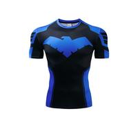 (Nightwing, 3XL) Print Batman 3d Gym Tshirt Men Fitness Tops Tee Compression