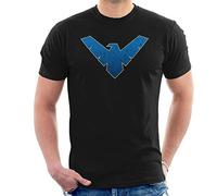 Nightwing Logo Distressed Men's T-Shirt Black