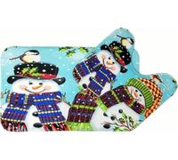 NIGHTZONE Bath Mat Set Memory Foam Anti Slip Christmas Festive Decor Gonks Santa Snowman Soft Anti-slip Bath Mat (Snowman)