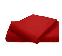 NIGHTZONE EGYPTIAN COTTON FLAT SHEETS SINGLE DOUBLE KING SUPER KING (KING, Red)