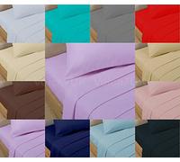 NIGHTZONE Luxurious 100% Cotton T200 FITTED BED SHEETS- 10 Colors- Sophisticated Bedding with PERFECT FITTING- single, double, king, super king- ALL UK SIZES (KING, T200- CREAM)
