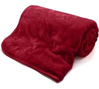 NIGHTZONE Luxury Faux Fur Mink Fleece Throw Over Sofa Bed Soft Warm Blanket (Red, Double (150 x 200 cm))