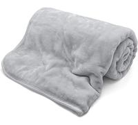 NIGHTZONE Luxury Faux Fur Mink Fleece Throw Over Sofa Bed Soft Warm Blanket (Silver, Single (125 x 150 cm))