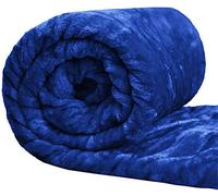 NIGHTZONE Luxury Soft Faux Fur Mink Fleece Throw (Blue, Medium (127 cm x 150 cm))