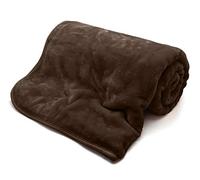 NIGHTZONE Luxury Soft Faux Fur Mink Fleece Throw (Chocolate, Large (150 cm x 200 cm))