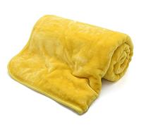 NIGHTZONE Luxury Soft Faux Fur Mink Fleece Throw (Ochre, Large (150 cm x 200 cm))